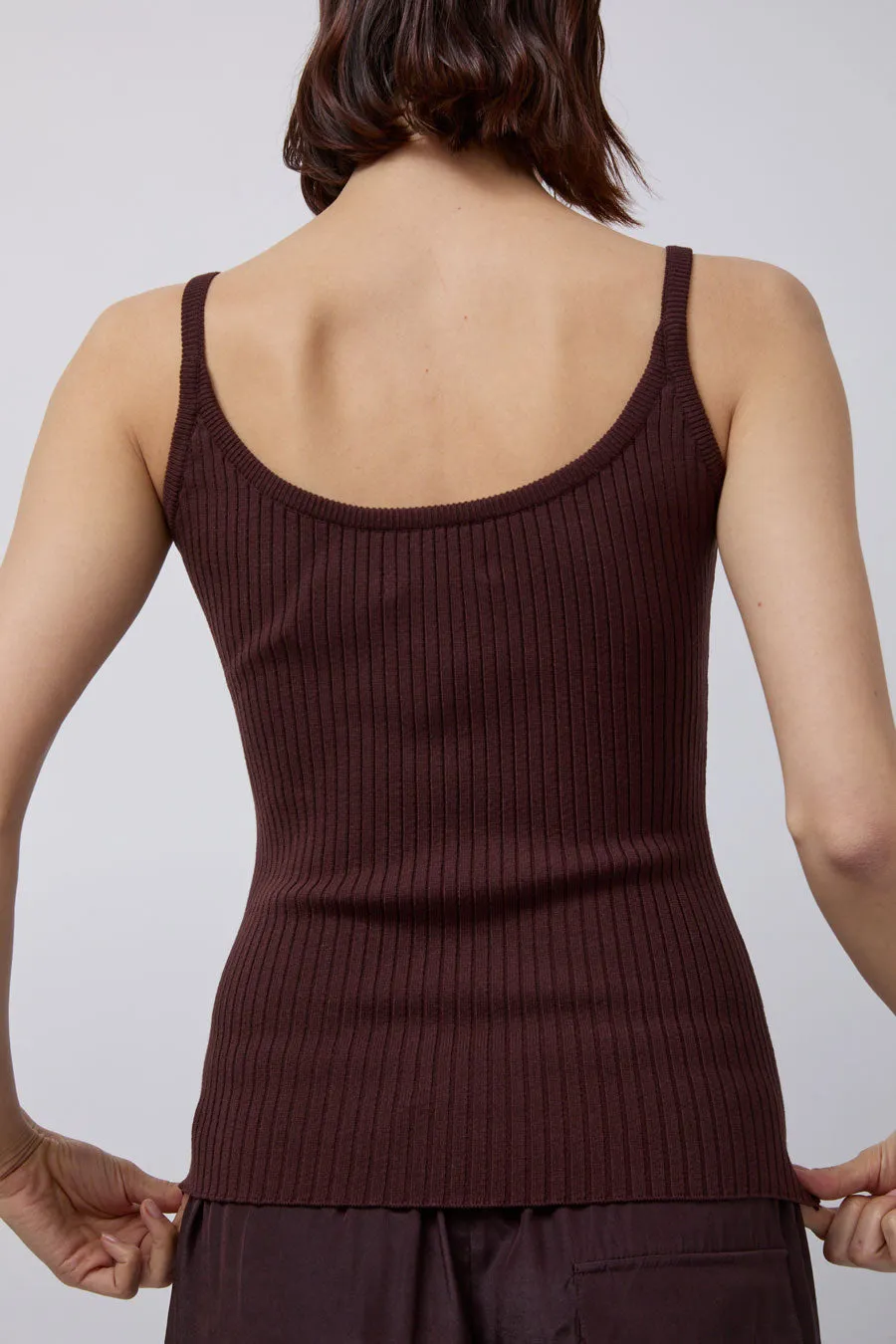 Mijeong Park Ribbed Knit Tank in Brown sold by No. 6 product image thumbnail 5