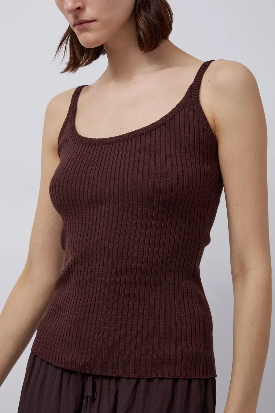 Mijeong Park Ribbed Knit Tank in Brown sold by No. 6 product image thumbnail 3