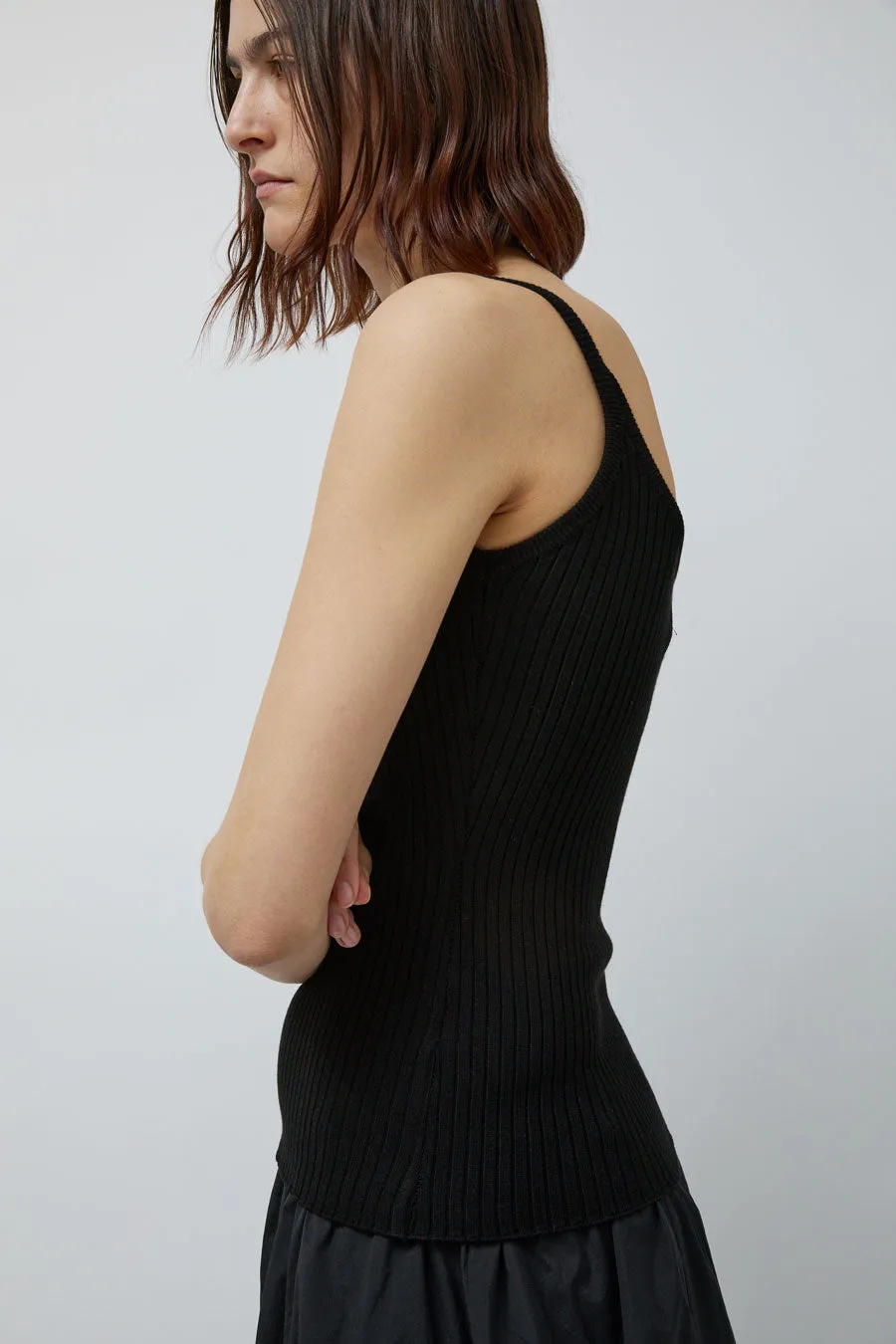 Mijeong Park Ribbed Knit Tank in Black sold by No. 6 product image thumbnail 4