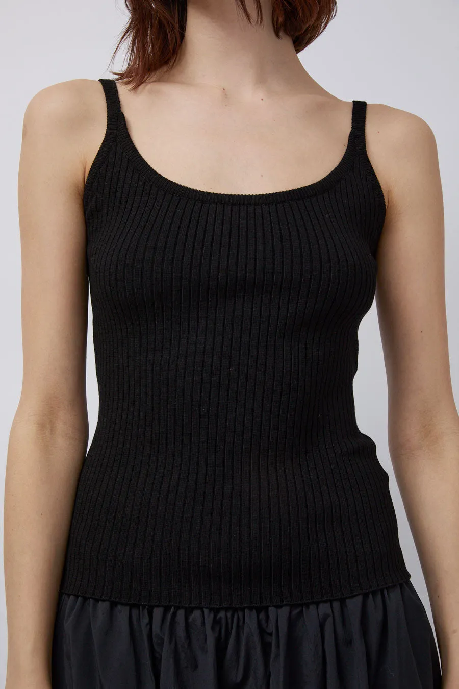 Mijeong Park Ribbed Knit Tank in Black sold by No. 6 product image thumbnail 3