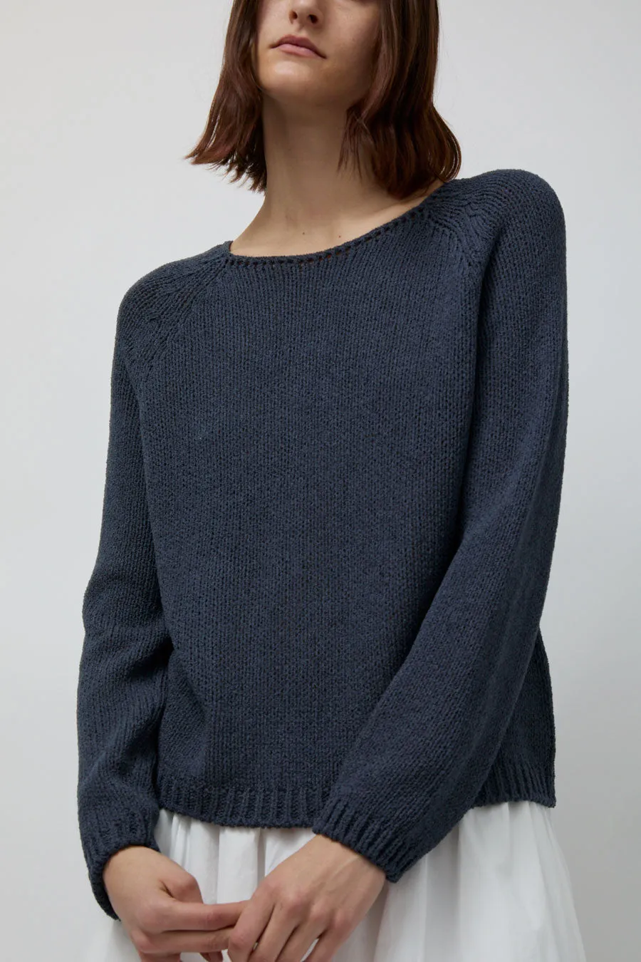 Mijeong Park Boat Neck Sweater in Navy sold by No. 6 product image thumbnail 3