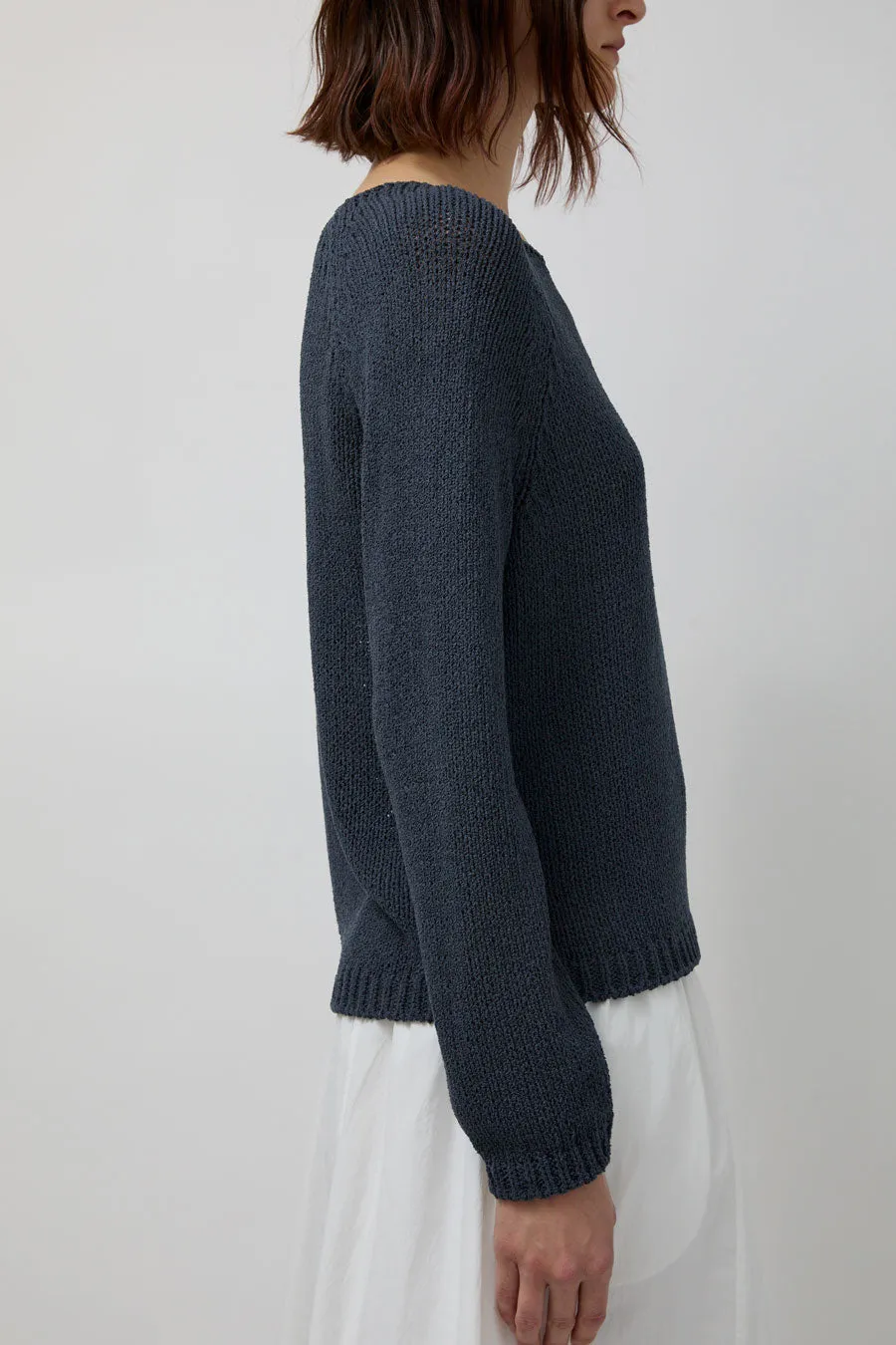 Mijeong Park Boat Neck Sweater in Navy sold by No. 6 product image thumbnail 4