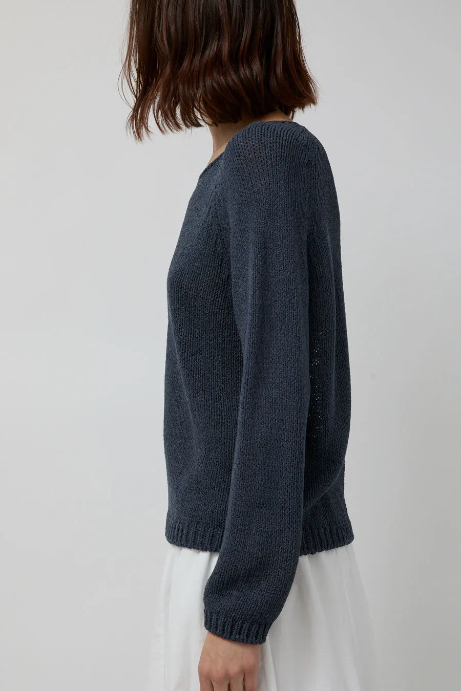 Mijeong Park Boat Neck Sweater in Navy sold by No. 6 product image thumbnail 2