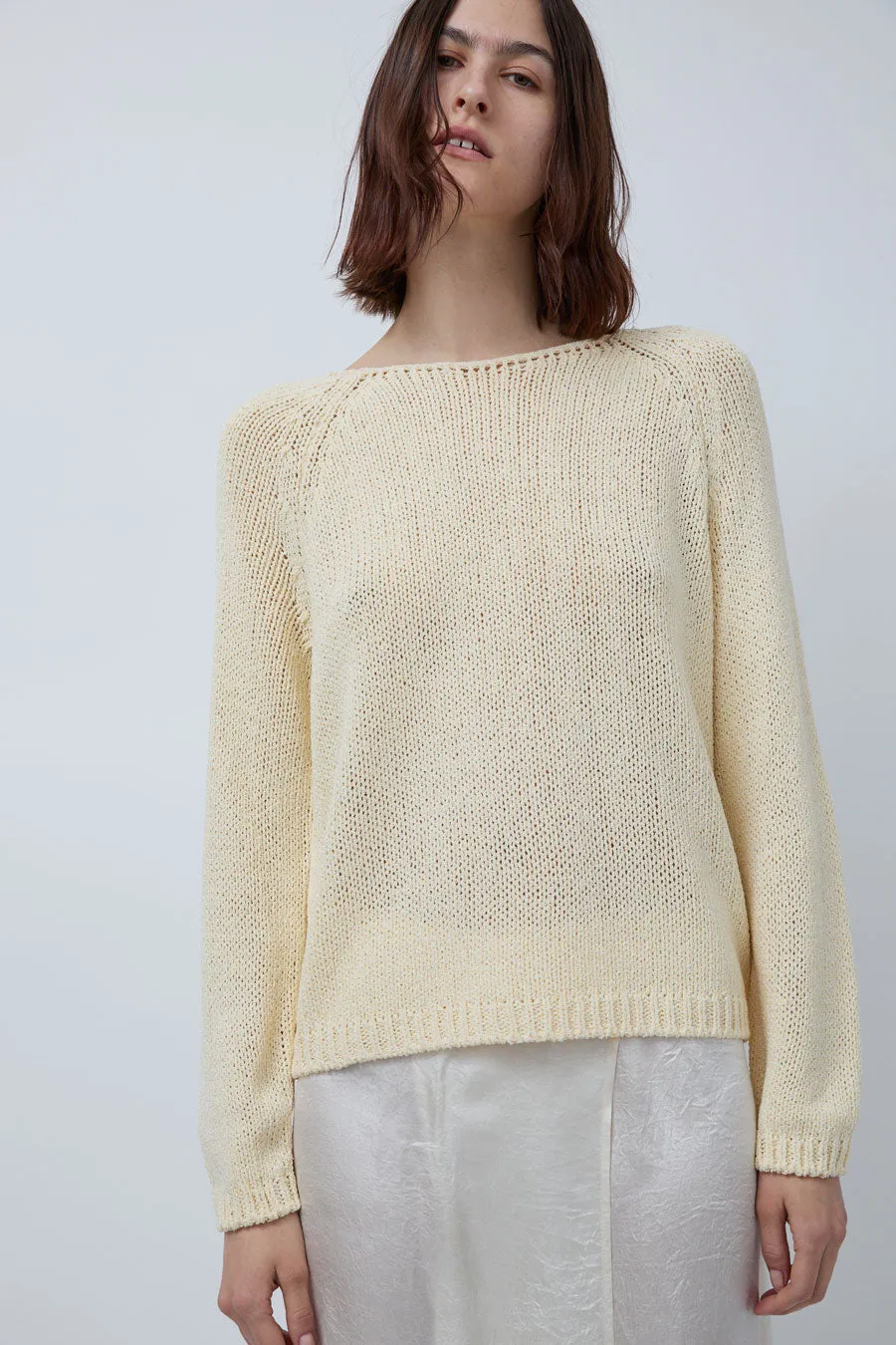 Mijeong Park Boat Neck Sweater in Light Yellow sold by No. 6