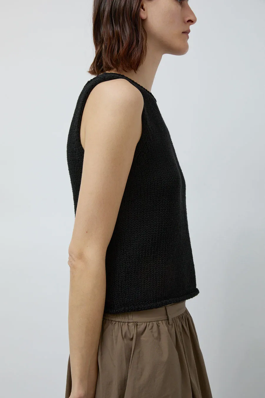 Mijeong Park Boat Neck Knit Tank in Black sold by No. 6 product image thumbnail 4