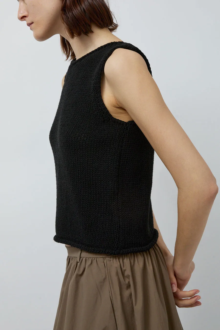Mijeong Park Boat Neck Knit Tank in Black sold by No. 6 product image thumbnail 2