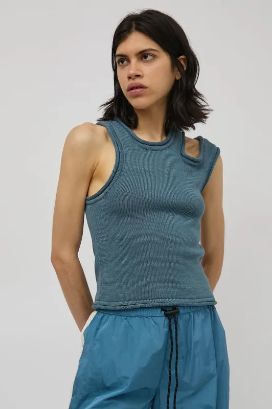 KkCo Slash Vest in Slate Blue sold by No. 6
