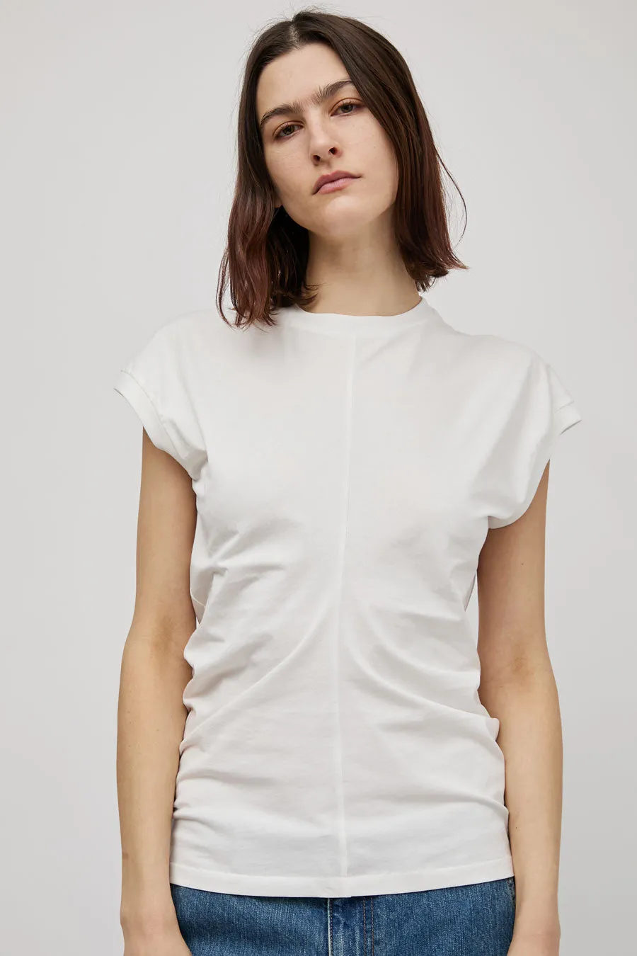 Sayaka Davis Draped Tee in Off White sold by No. 6