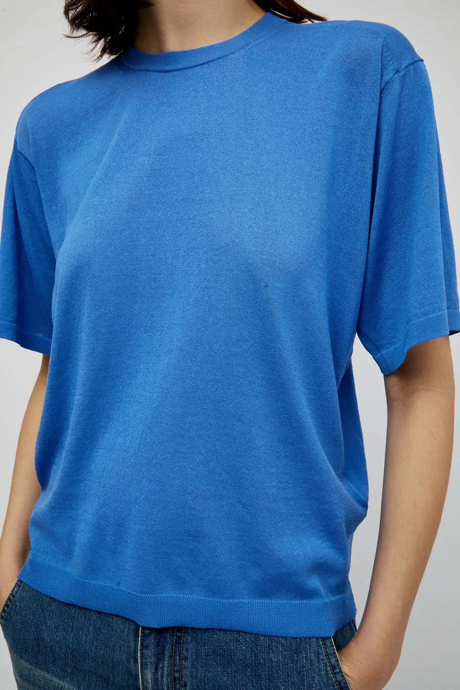 Sayaka Davis Sheer Knit Tee in Cobalt sold by No. 6 product image thumbnail 3