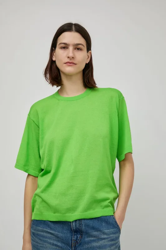 Sayaka Davis Sheer Knit Tee in Electric Green made by No. 6