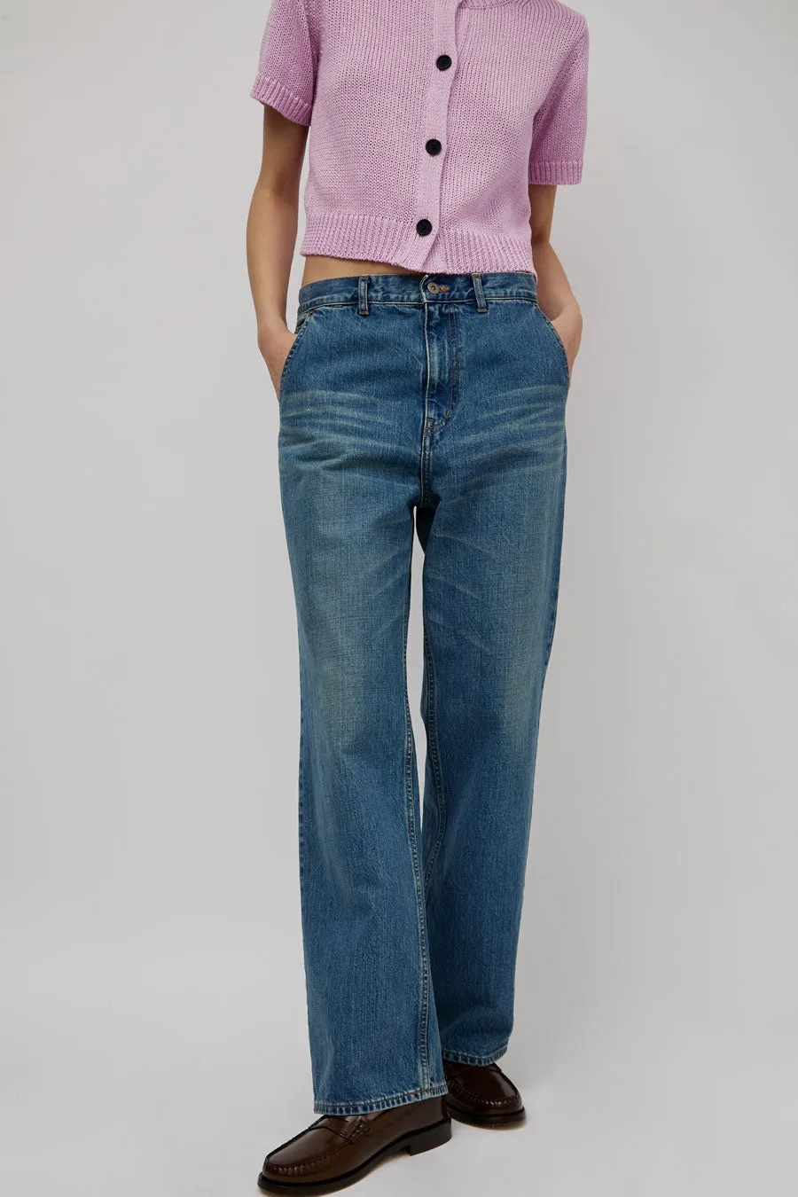 Sayaka Davis Straight Leg Denim in Light Blue sold by No. 6