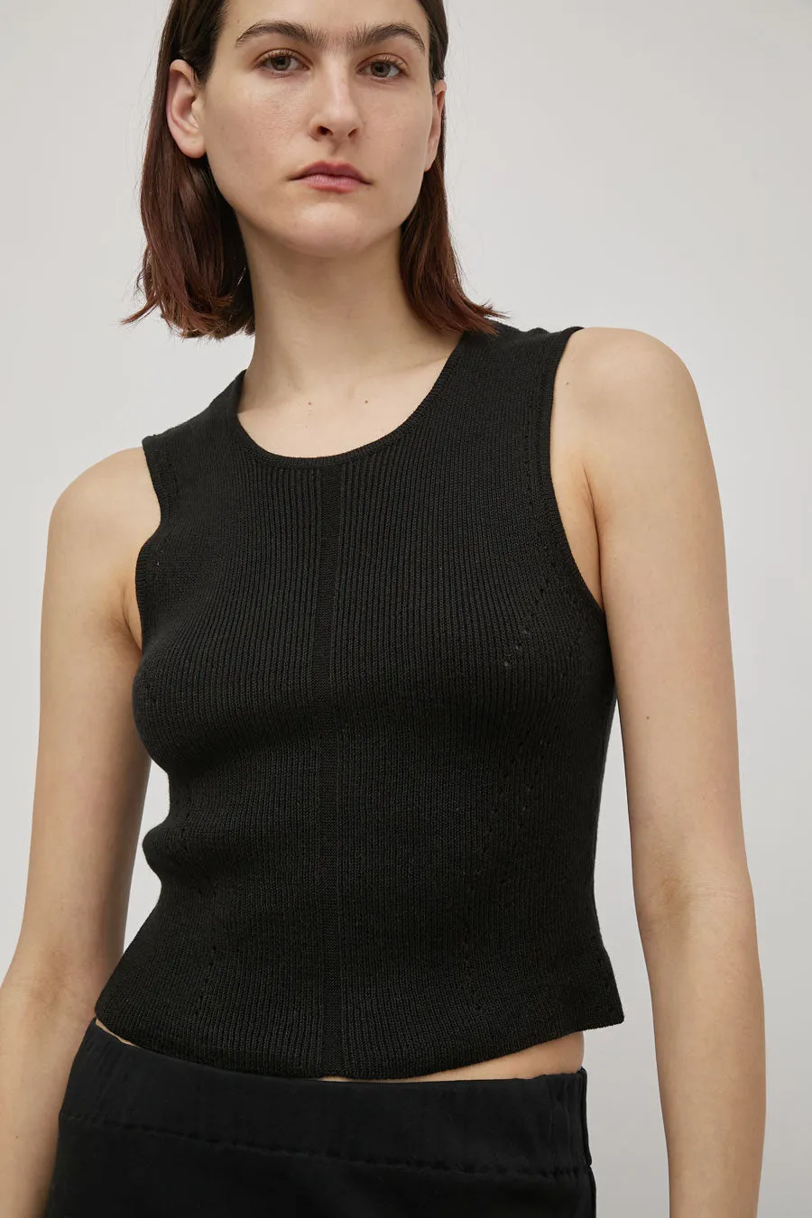 Atelier Delphine High Gauge Compact Top in Black sold by No. 6