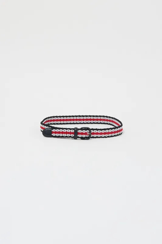 Maison Boinet Hand Braided Belt in Black White and Red made by No. 6