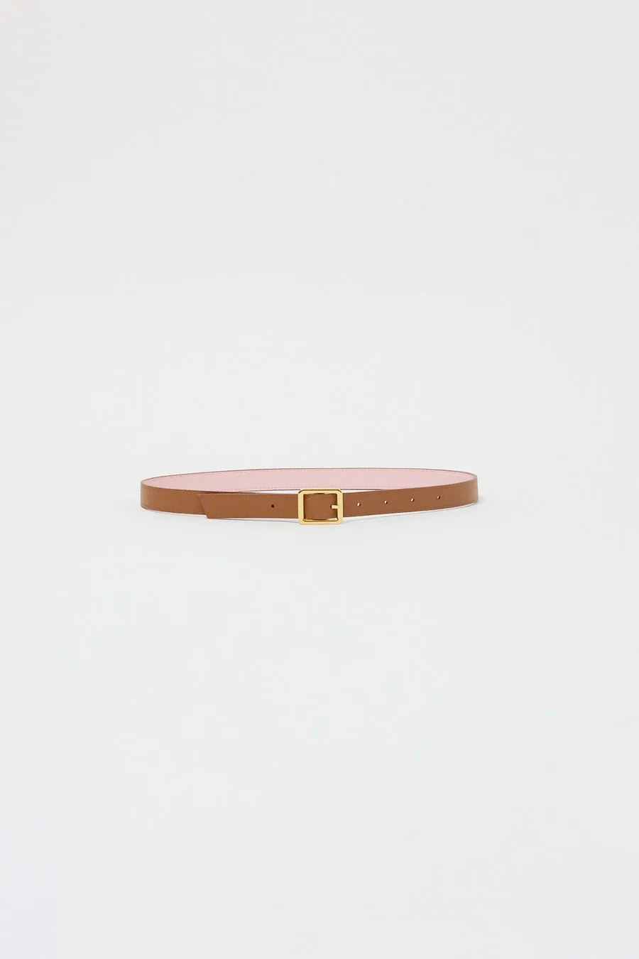 Maison Boinet Thin Reversible Belt in Rose and Havane sold by No. 6