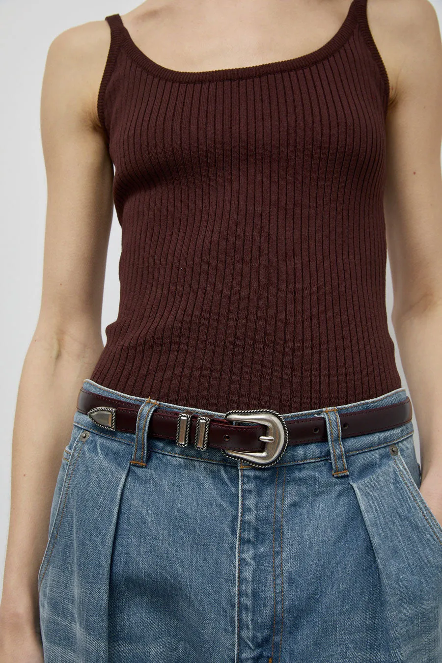 Maison Boinet Western Belt in Burgundy sold by No. 6