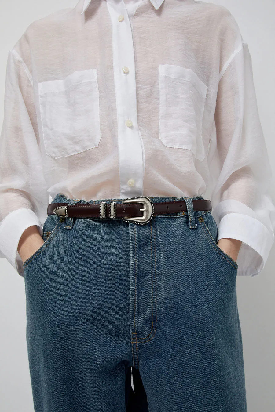 Maison Boinet Western Belt in Burgundy sold by No. 6 product image thumbnail 3