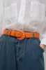 Maison Boinet Round Covered Buckle Leather Belt in Mandarine sold by No. 6