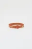 Maison Boinet Nappa and Linen Belt in Beige and Ochre sold by No. 6