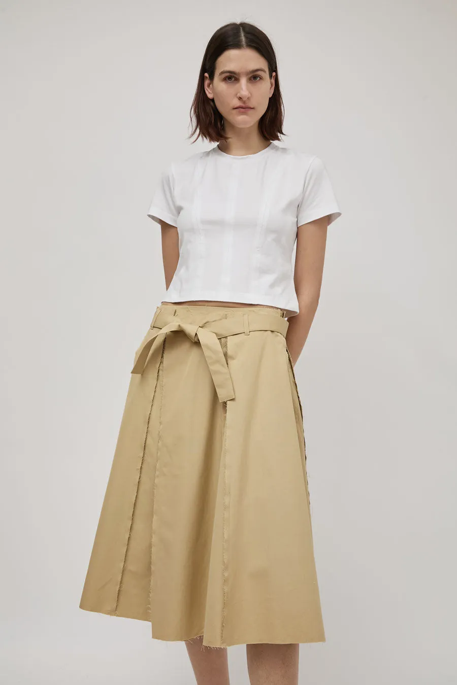 Façon Jacmin Jamea Pleated Skirt in Beige sold by No. 6