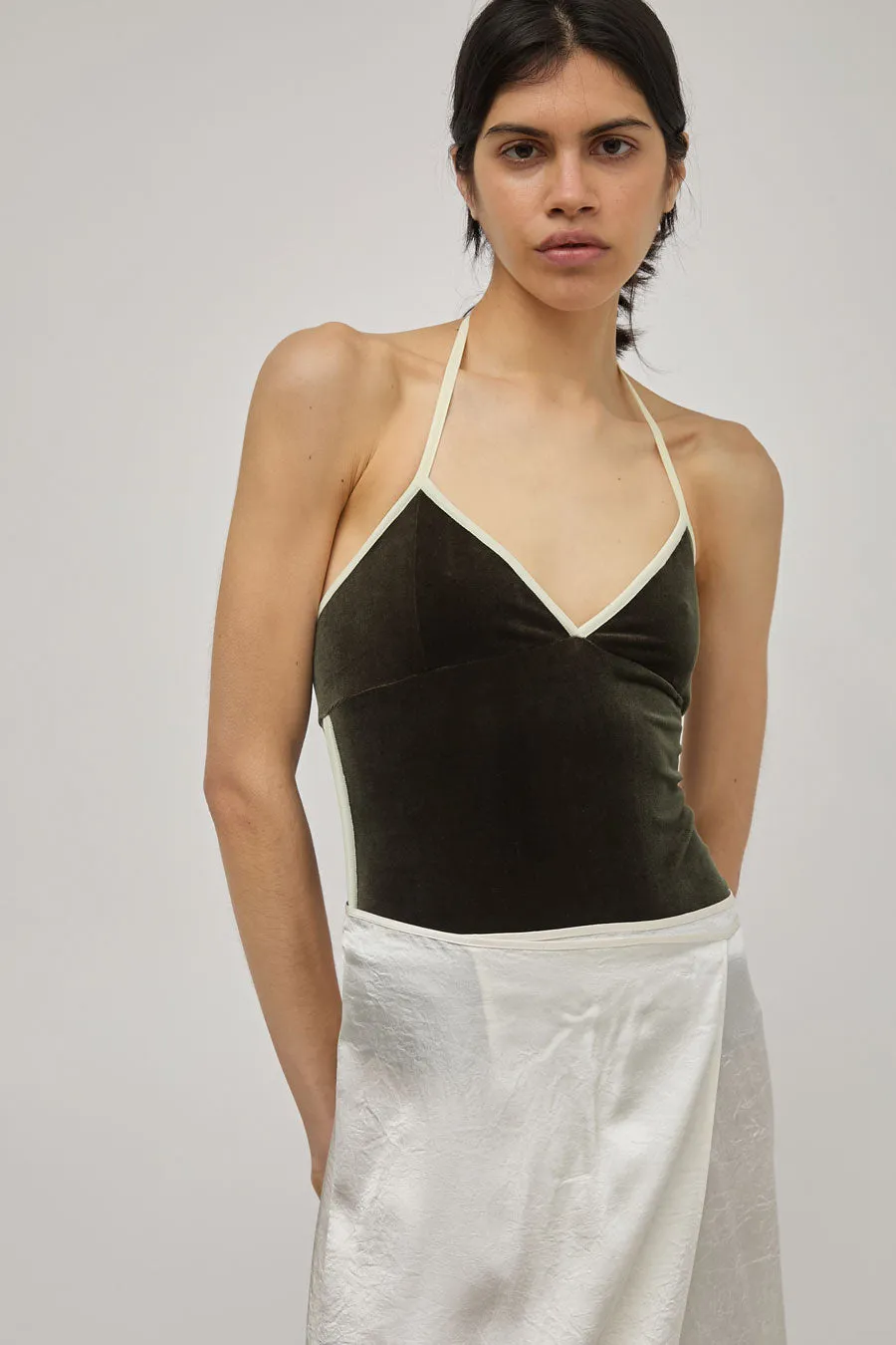 Simone Wild Belle Sport Bodysuit in Olive Velvet and Lemon Ribbon sold by No. 6 product image thumbnail 4