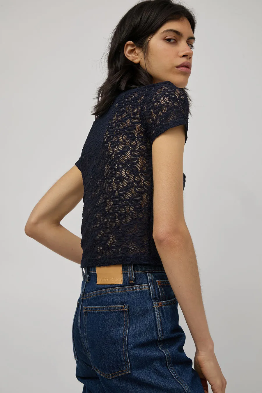 Simone Wild Tiny Tee in Navy Lace sold by No. 6 product image thumbnail 2