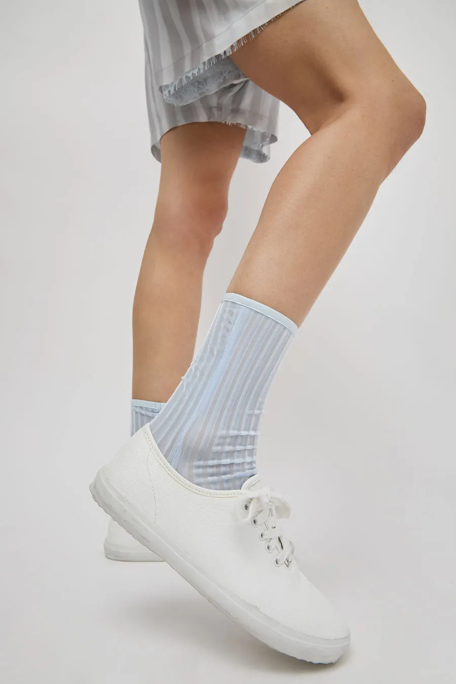 Simone Wild Rib Ankle Socks in Sky Velvet sold by No. 6