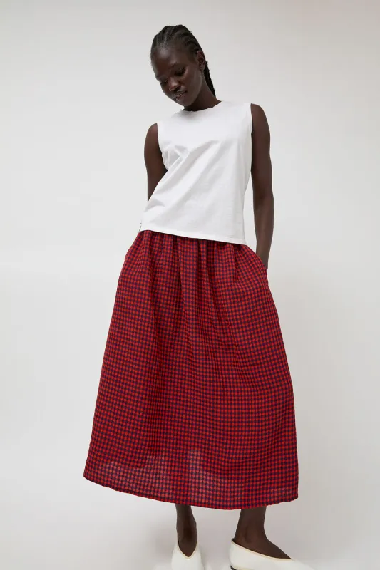 Sultan Wash Suzanne Skirt in Navy Red sold by No. 6