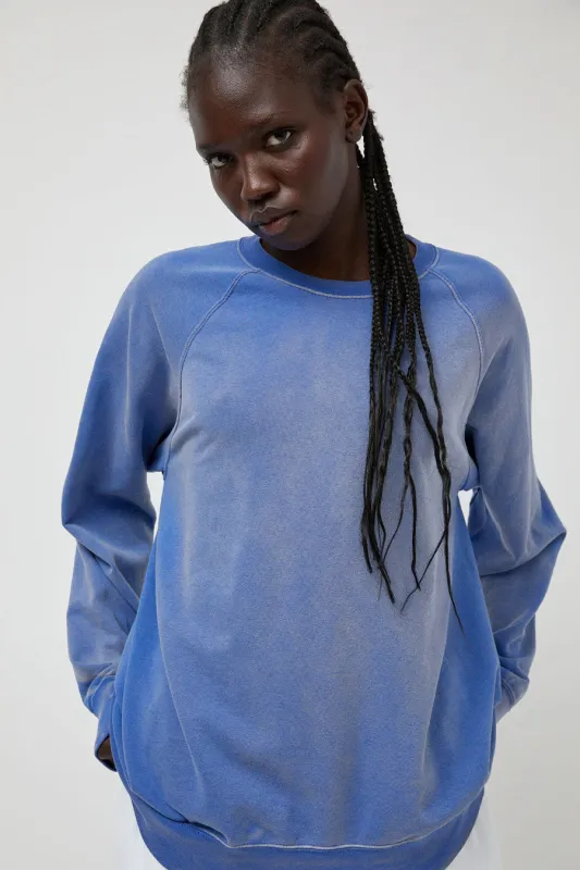 Sultan Wash Sun Fade Crewneck in French Blue sold by No. 6