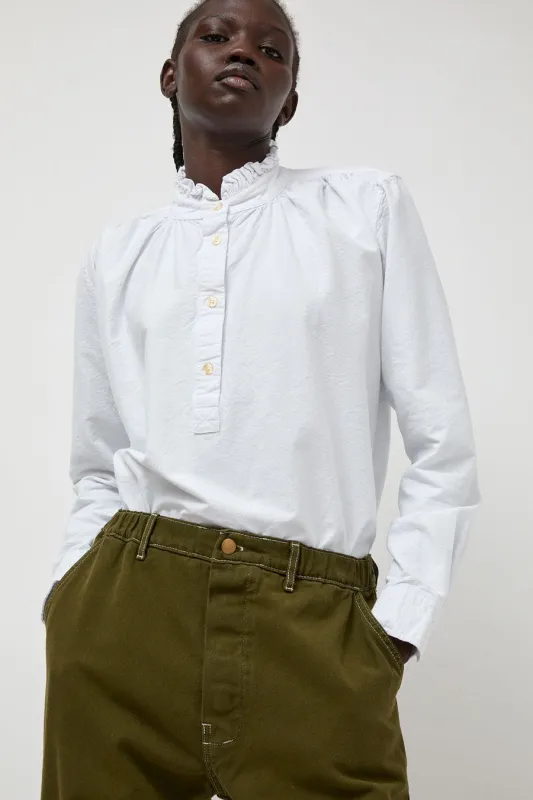 Sultan Wash Crop Marchella Oxford in Blanc made by No. 6