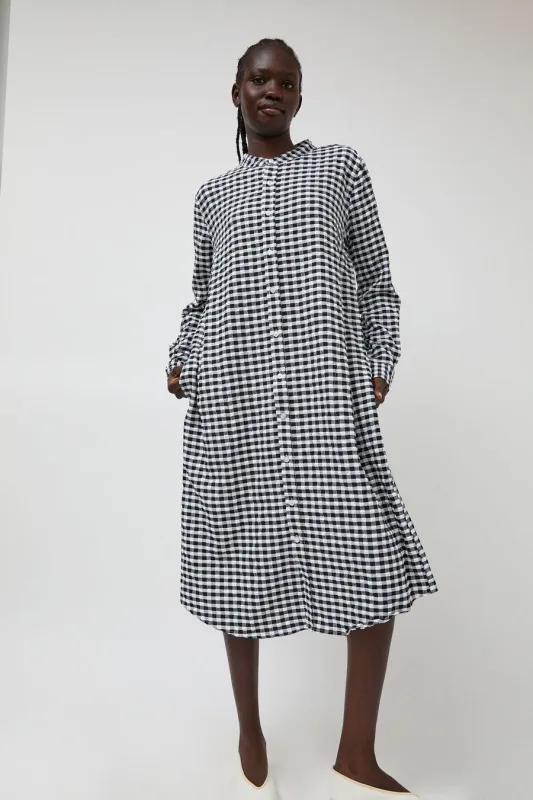 Sultan Wash Belted Blouse Dress Big Vichy Love in Black and White sold by No. 6
