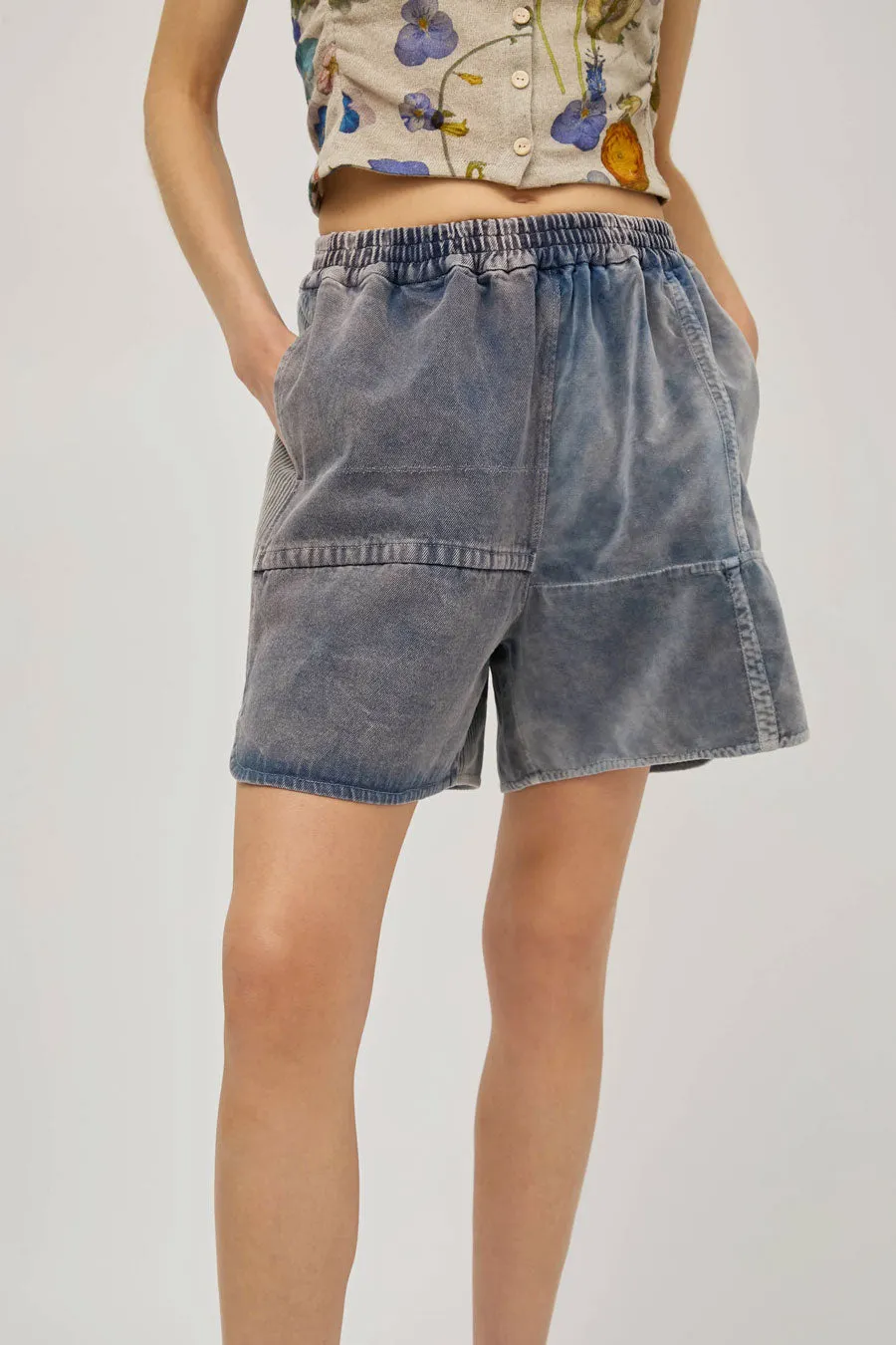 Anntian Velvet Shorts in Garment Dyed Blue sold by No. 6 product image thumbnail 4