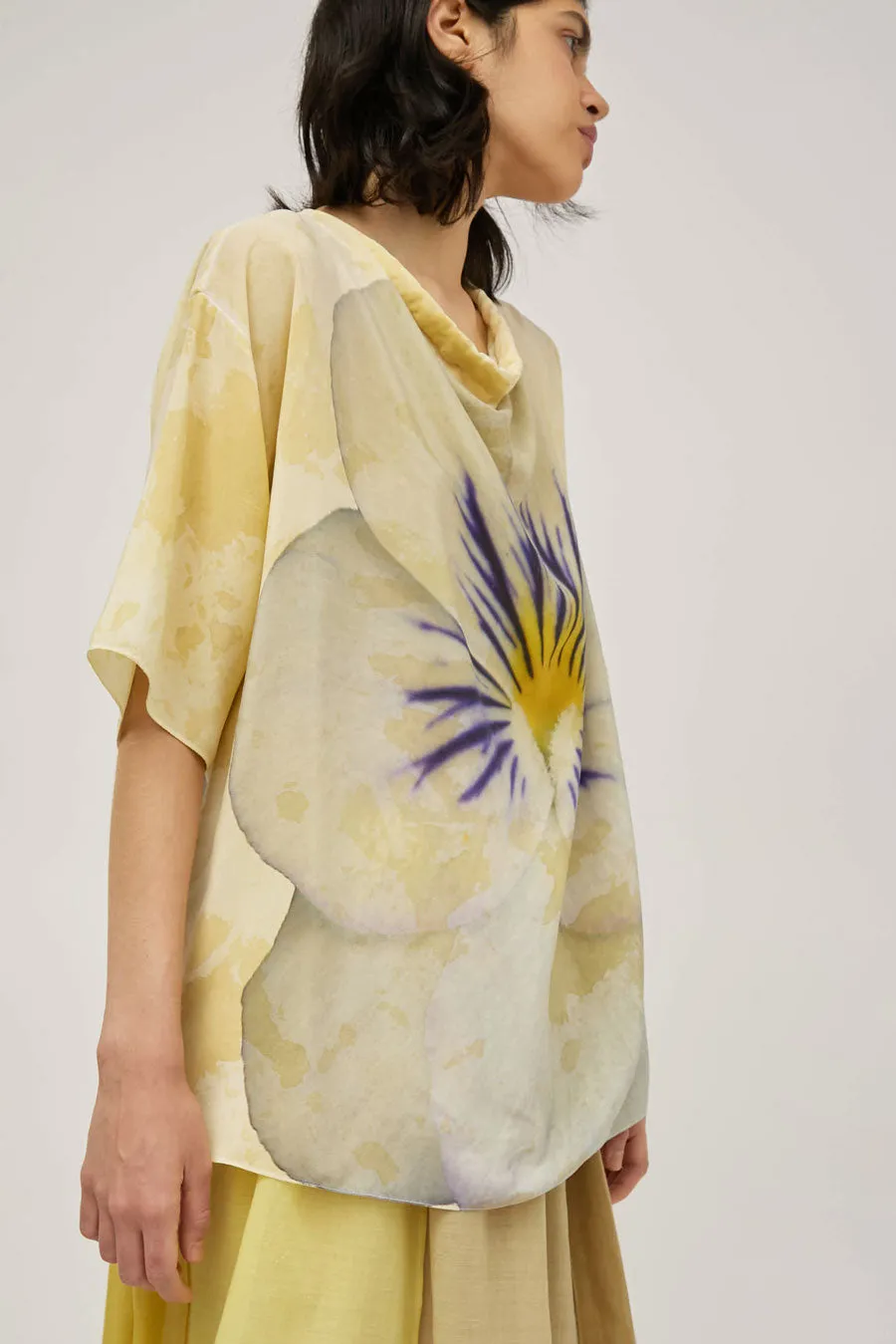Anntian Silk Top in Print H Pansies sold by No. 6 product image thumbnail 2