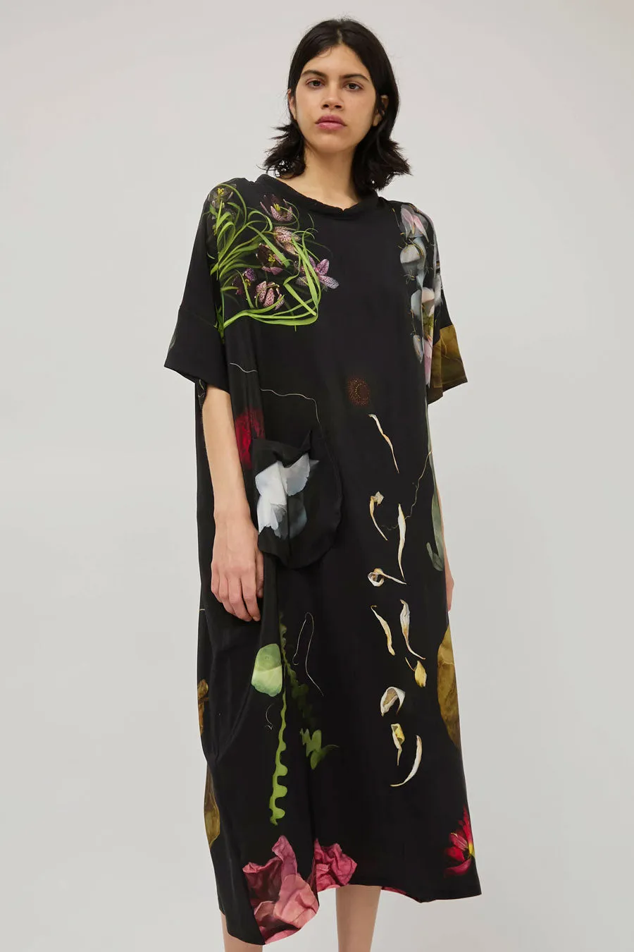 Anntian Silk Dress in Print C Big Flowers sold by No. 6