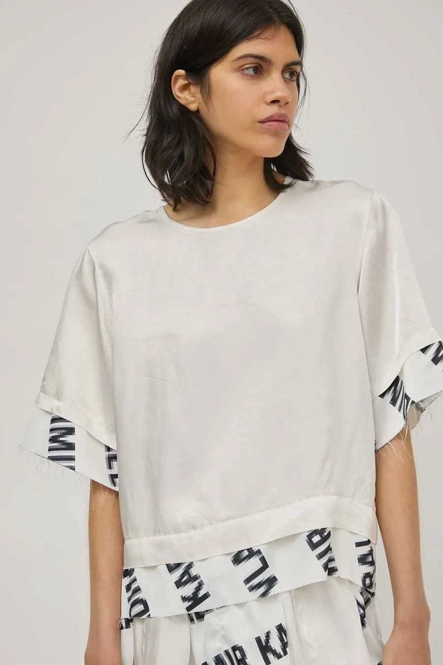 Vladimir Karaleev Layer Tee in Logo Print sold by No. 6
