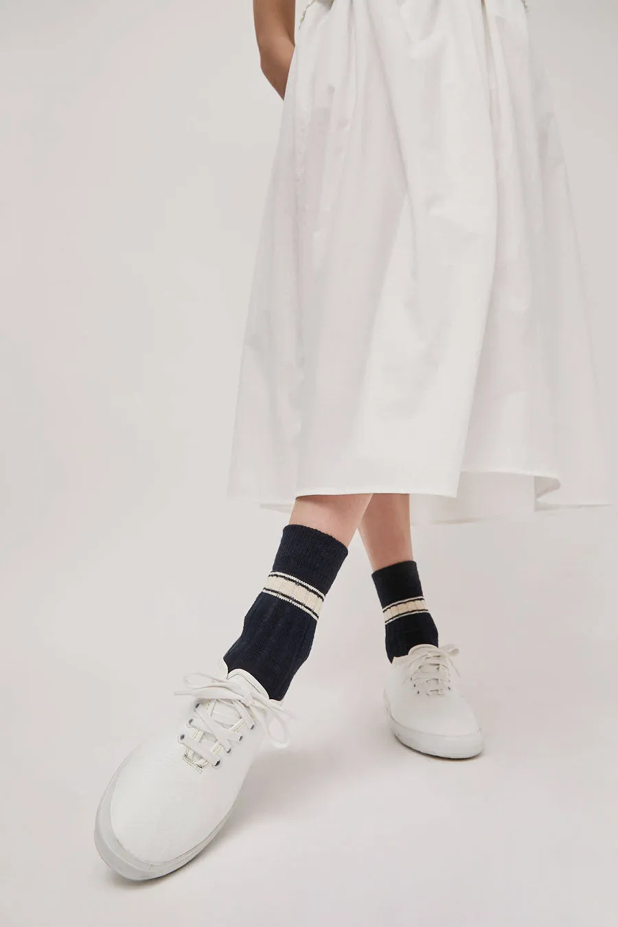 Rue Blanche Tennis Socks in Navy sold by No. 6 product image thumbnail 2