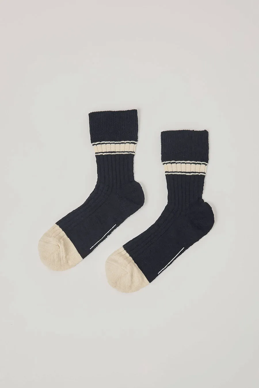 Rue Blanche Tennis Socks in Navy sold by No. 6
