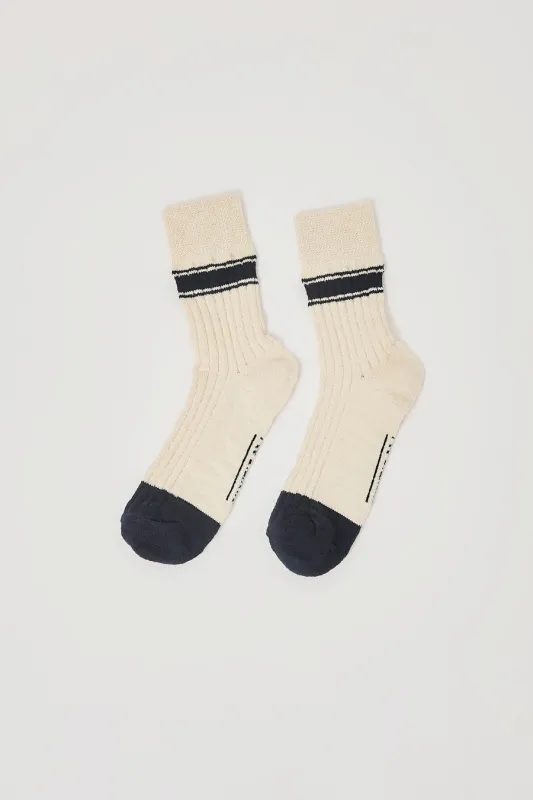 Rue Blanche Tennis Socks in Ecru sold by No. 6
