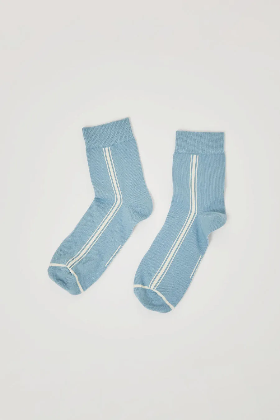 Rue Blanche Line Socks in Light Blue sold by No. 6