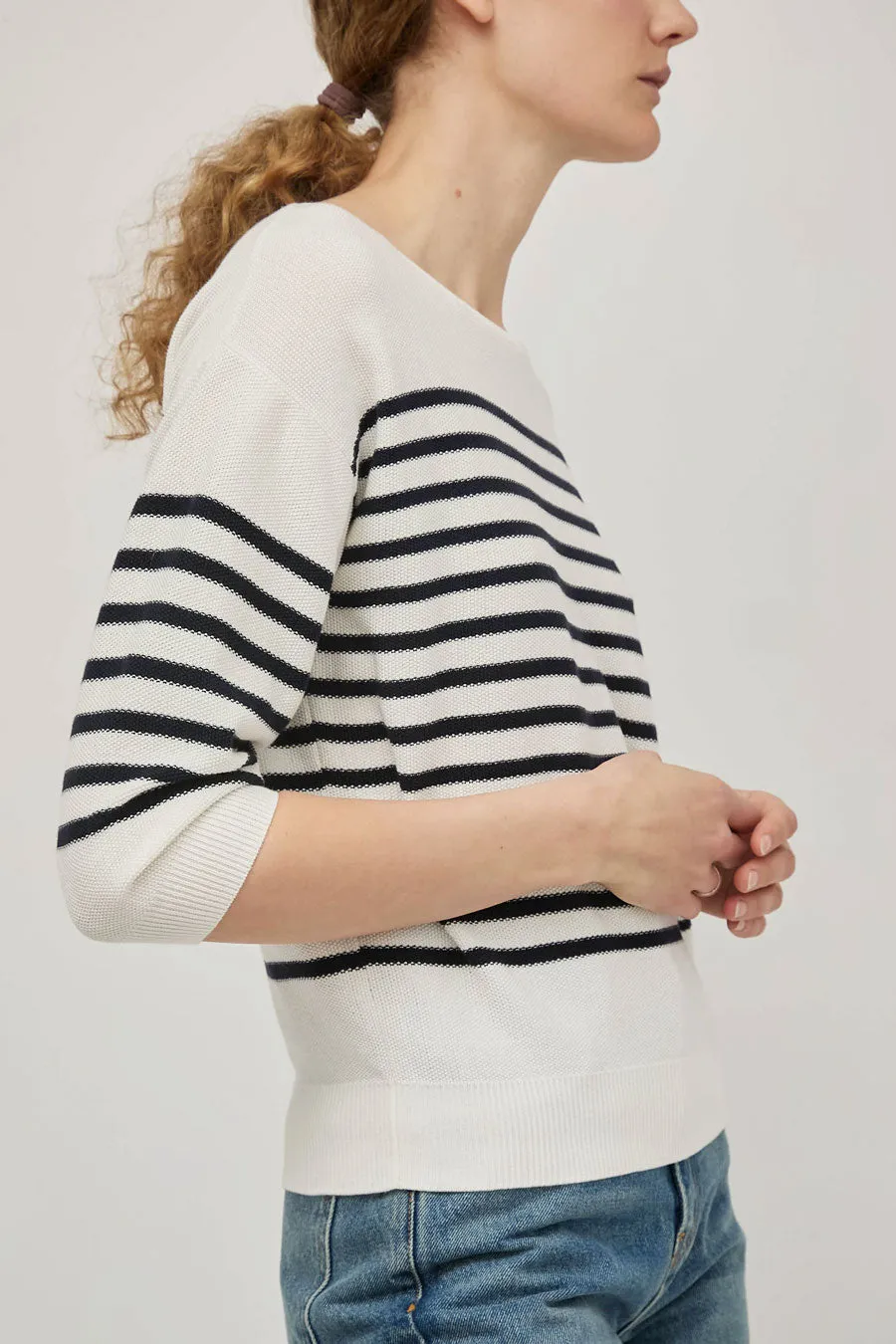 Rue Blanche Bees 3/4 Sweater in Stripe Navy sold by No. 6 product image thumbnail 2