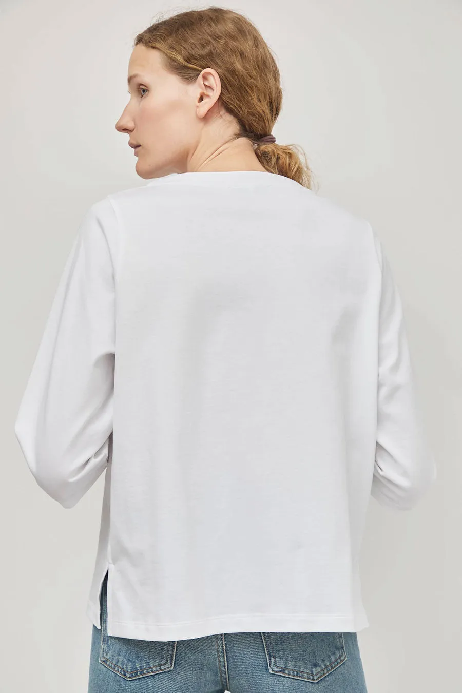 Rue Blanche Net 3/4 Sleeve Tee in White sold by No. 6 product image thumbnail 5