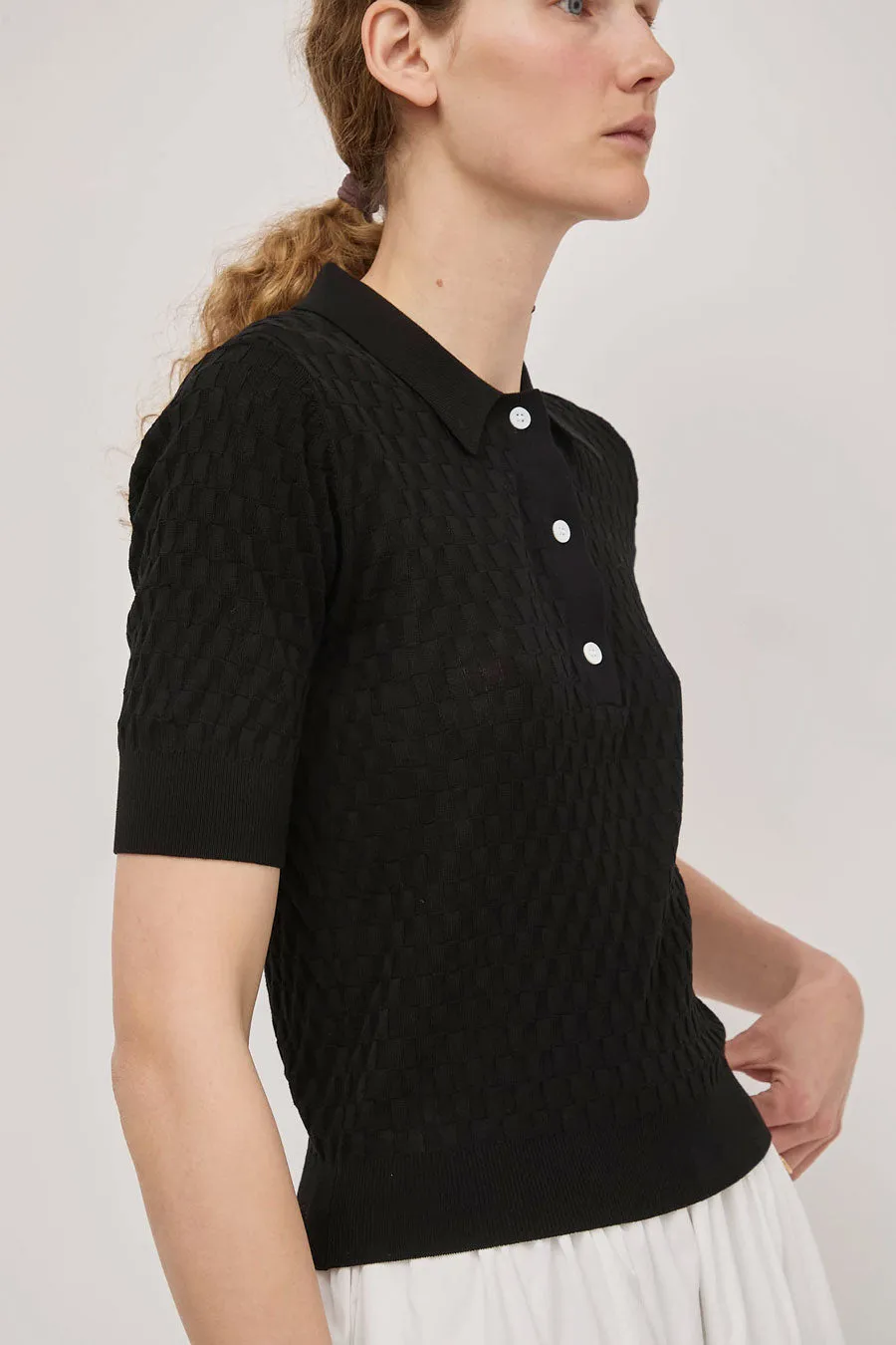 Rue Blanche Basket Weave Polo in Black sold by No. 6 product image thumbnail 2