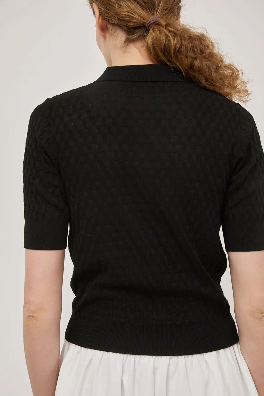 Rue Blanche Basket Weave Polo in Black sold by No. 6 product image thumbnail 5