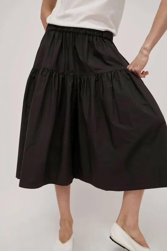 Black Crane Gathered Culottes in Black sold by No. 6