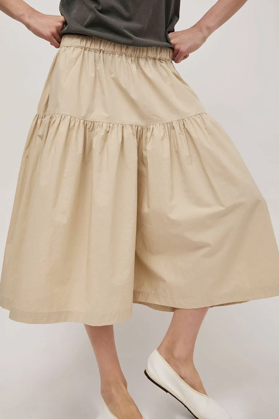 Black Crane Gathered Culottes in Oyster sold by No. 6 product image thumbnail 3