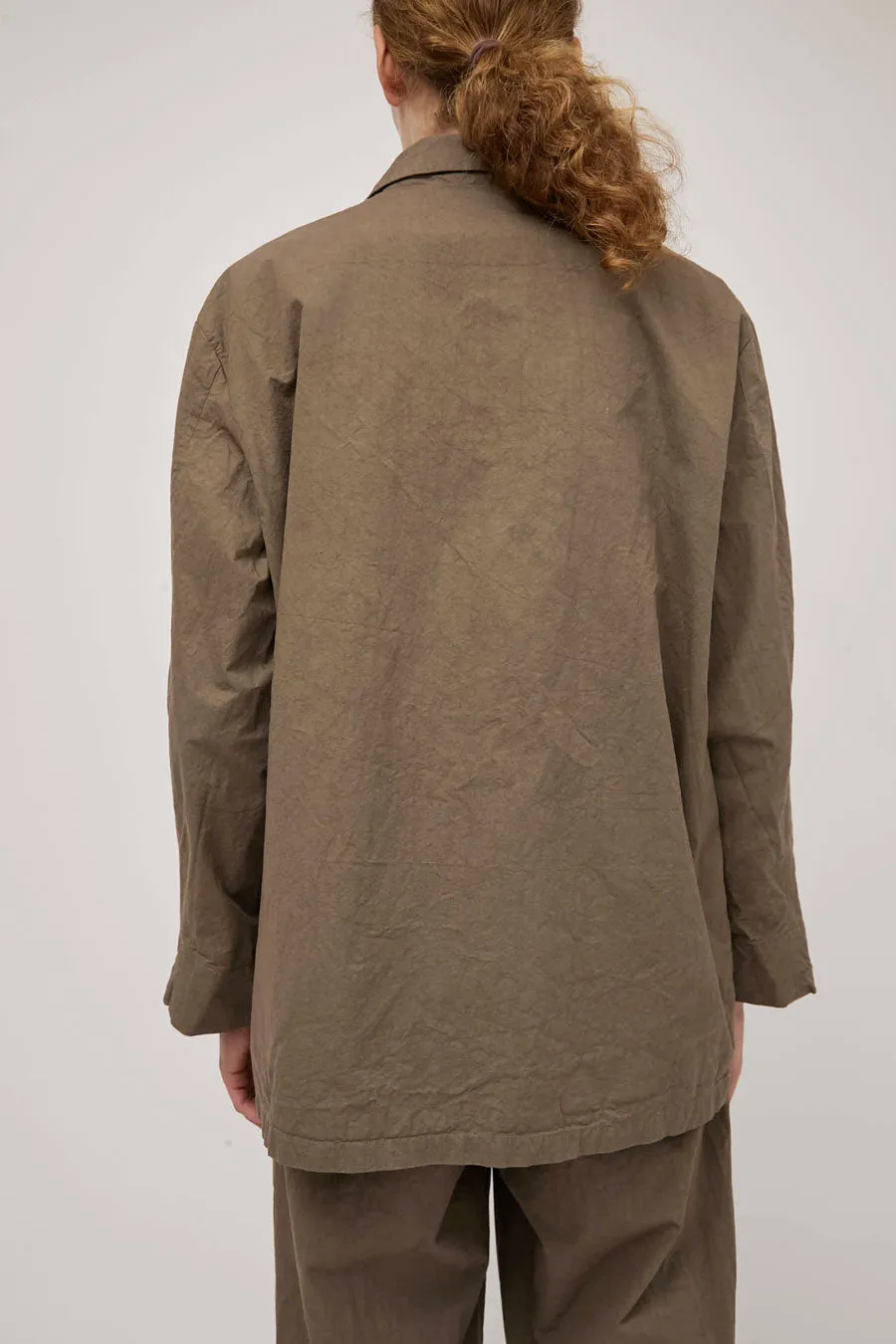 Black Crane Crinkled Blazer in Mud sold by No. 6 product image thumbnail 4