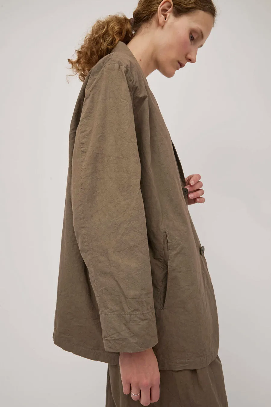 Black Crane Crinkled Blazer in Mud sold by No. 6 product image thumbnail 3