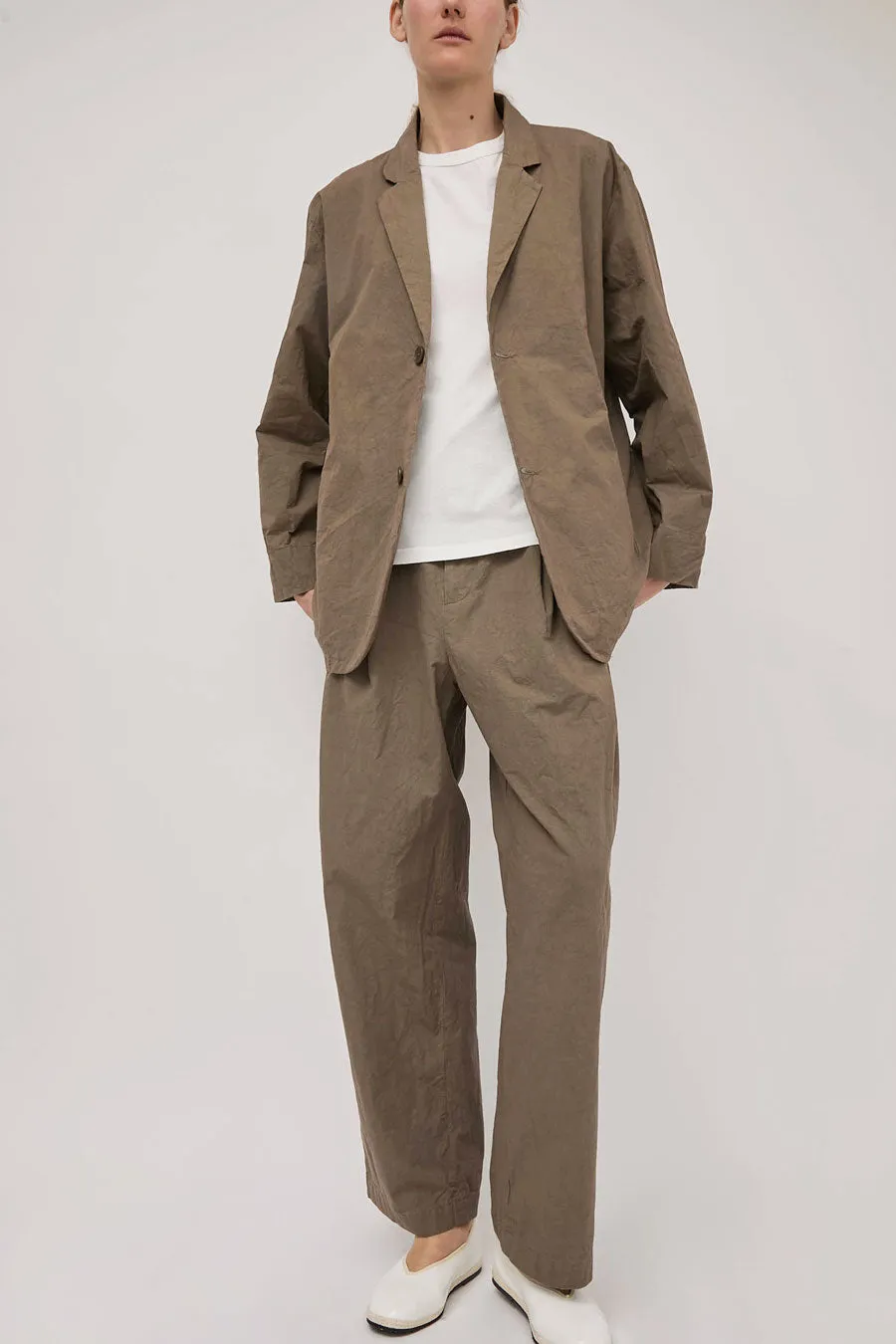Black Crane Crinkled Blazer in Mud sold by No. 6 product image thumbnail 5