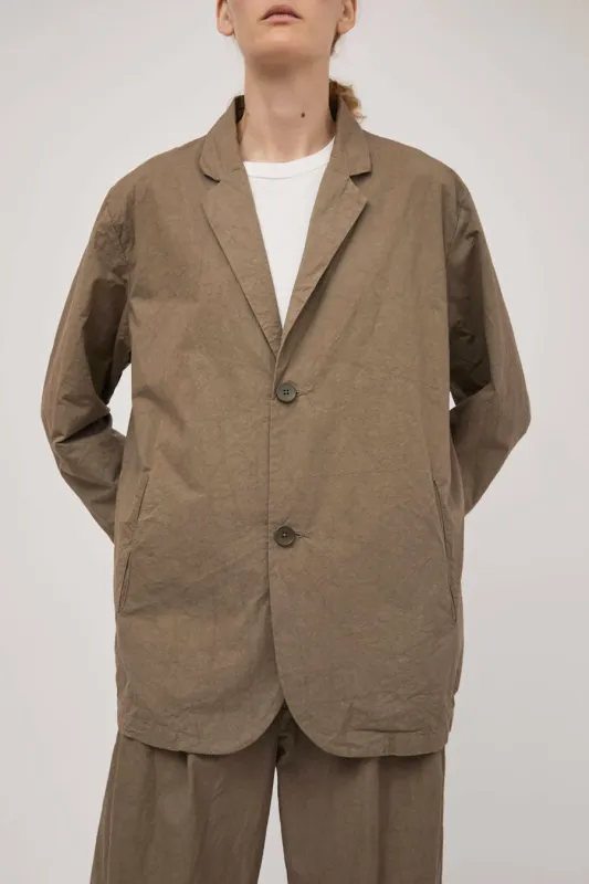 Black Crane Crinkled Blazer in Mud sold by No. 6