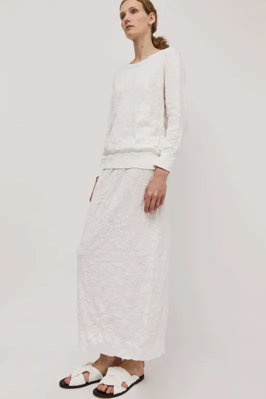 Black Crane Crinkled Knit Skirt in White sold by No. 6