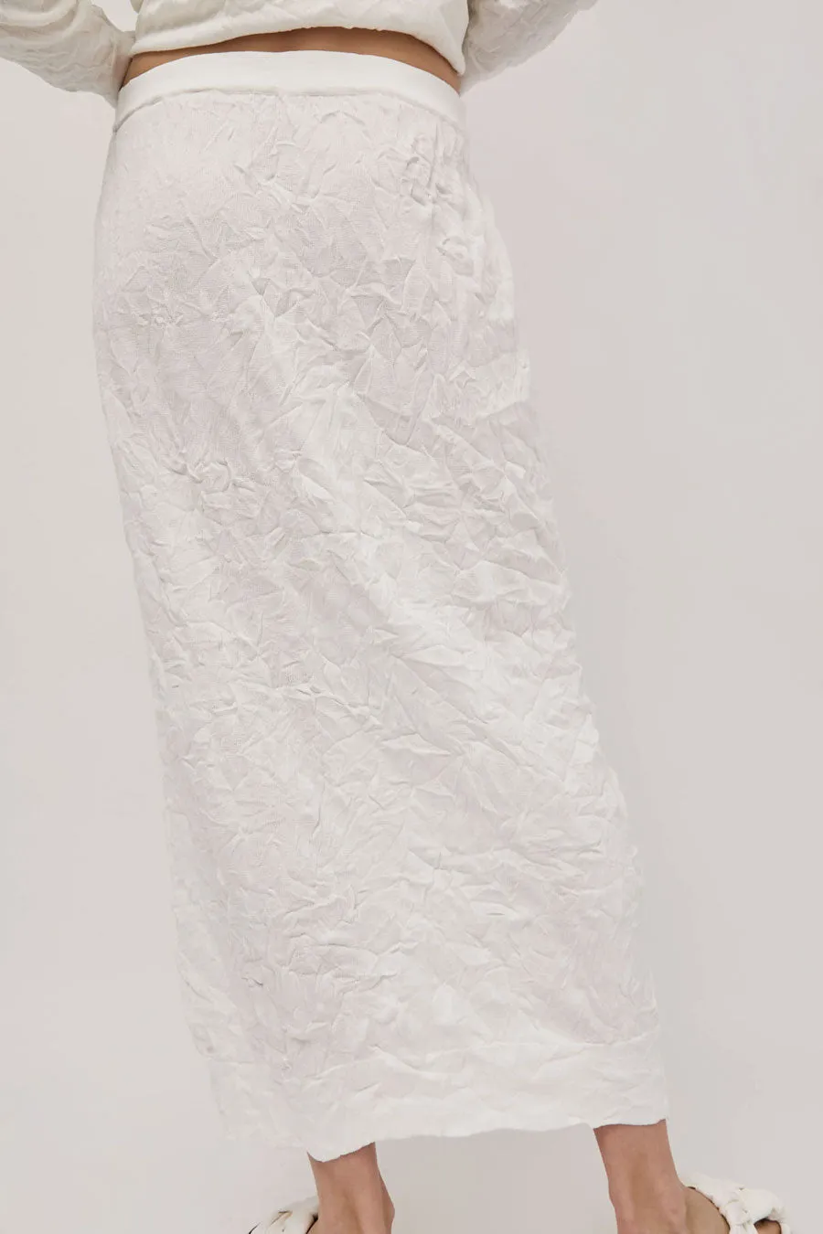Black Crane Crinkled Knit Skirt in White sold by No. 6 product image thumbnail 5